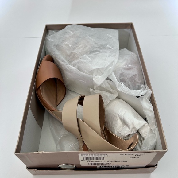 Gently worn once tan/sand leather high heeled sandals with ankle strap - Picture 7 of 8